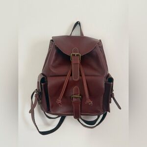 Brown leather backpack